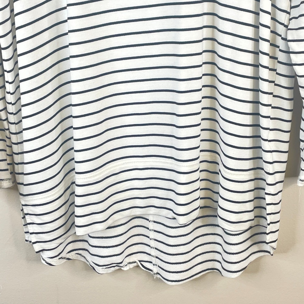 Liz Claiborne Striped Tunic Top Women XLarge Neutral Capsule Comfy Travel Lounge - Picture 4 of 12